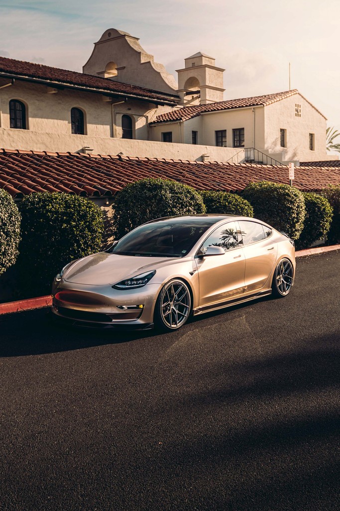 Tesla Model 3 LR in INOZETEK Liquid Metallic Champagne